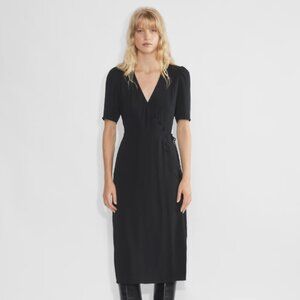 Aritzia Wilfred Black Lulea Midi Dress - Structured Tailored Classic NWT 00